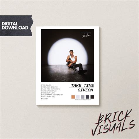 Giveon take Time Album Cover Poster / Tracklist / - Etsy