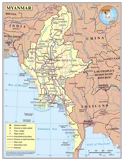 Maps of Myanmar (Burma) | Detailed map of Myanmar in English | Tourist map of Burma | Road map ...