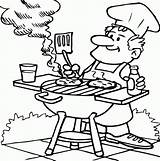 Dad Barbecuing coloring Page  coloringcom sketch template