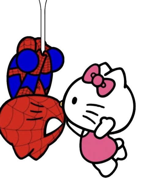 spider-man hello kitty kiss | Hello kitty imagenes, Garabatos lindos ...