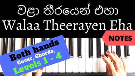 Walaa Theerayen Eha- TM Jayaratne | Both hands Piano Tutorial | Level 1-4 | NOTES |+Slow - YouTube