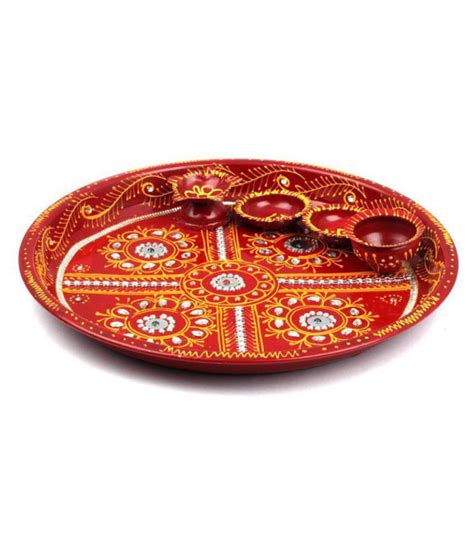 Pooja thali Set Decorative Meenakari Handwork: Buy Pooja thali Set Decorative Meenakari Handwork ...