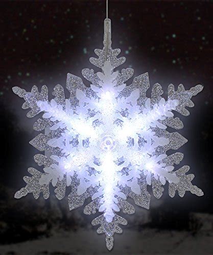 Lighted LED Snowflake Christmas Window Decoration - Battery Operated ...