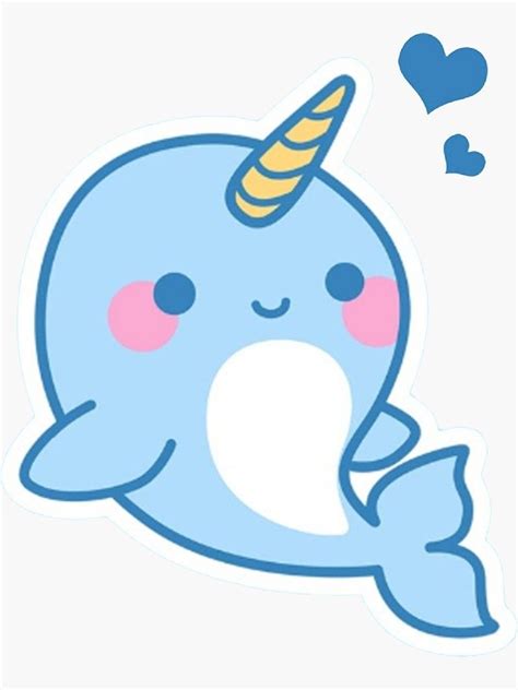 narwhal kawaii Sticker by mofin in 2021 | Cute drawings, Narwhal drawing, Cute narwhal