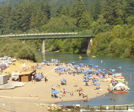 Guerneville, CA : Johnson's Beach and the historical Guerneville Bridge ...