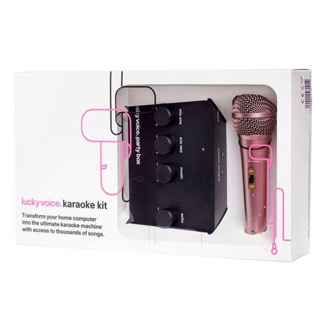 Lucky Voice Party Box Karaoke System Kit With Rose Gold Mic