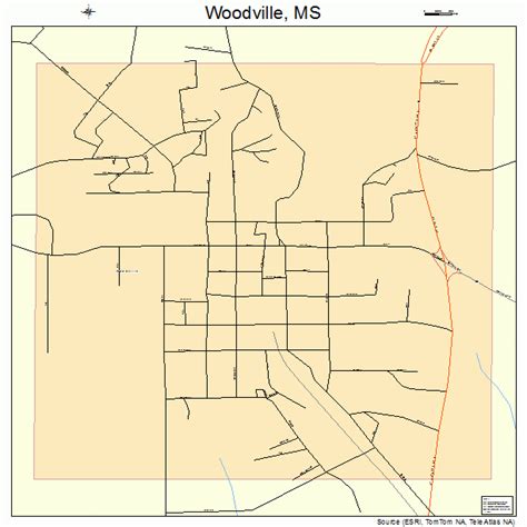 Woodville Mississippi Street Map 2881120