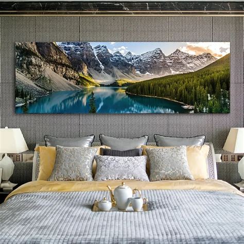 Canvas Painting Mountain Scenery Painting Wall - Temu