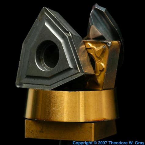 Tungsten carbide inserts, a sample of the element Tungsten in the Periodic Table