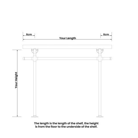 Cross Mounted Clothing Rail With Solid Wooden Shelf | Industrial Raw Steel Pipe Style - Pipe ...