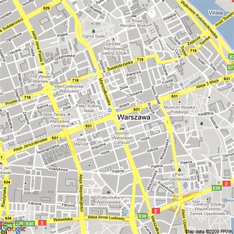 Map of Warsaw, Poland | Hotels Accommodation