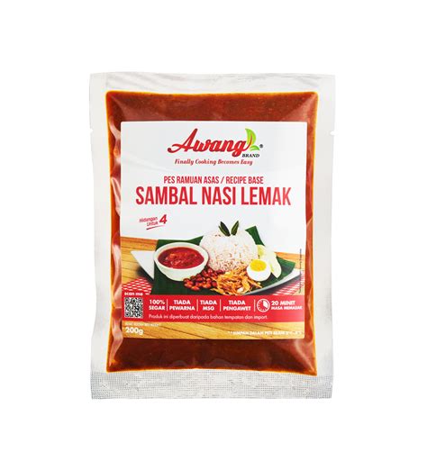 Sambal Nasi Lemak Recipe Base Paste - Awang Brand