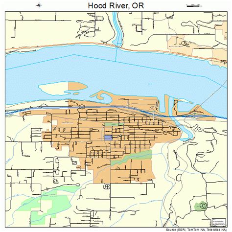 Hood River Oregon Street Map 4134900