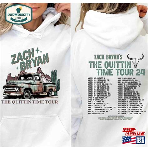 Zach Bryan The Quittin Time Tour 2024 Sweatshirt Country Music Singer ...