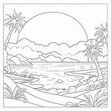 Sunset Coloring Page – Coloring Corner sketch template