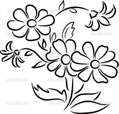 Flowers Line Drawing | Free download on ClipArtMag