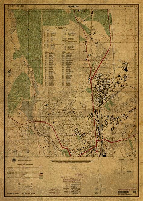 Vintage Map of Lubumbashi Congo Africa Mixed Media by Design Turnpike ...