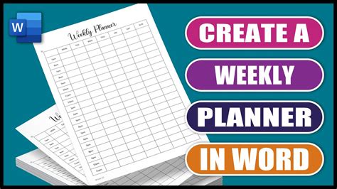 Create a Weekly Planner in Word | Easy Tutorial - YouTube