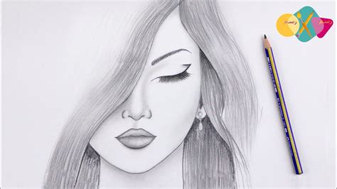 رسم بنات سهل || تعليم رسم بنت كيوت || خطوة بخطوة مع رسم وجه فتاة من الامام - YouTube