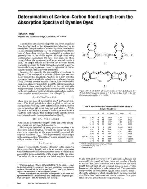 Determination of Carbon-Carbon Bond Length from the Absorption ...