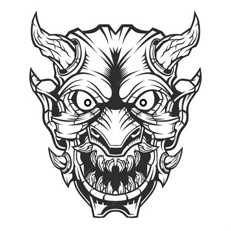 Premium Vector | Demon mask isolated on white