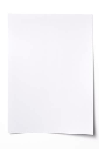 Isolated Shot Of Blank White Paper Sheet On White Background Stock ...