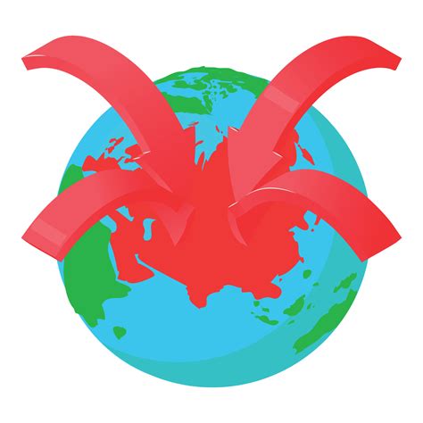 Earth location icon isometric vector. Planet earth globe with red direction sign 23598339 Vector ...