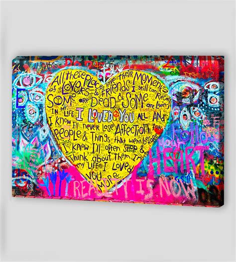 Canvas Wall Art Love Hearts Canvas Art Street Art Painting | Etsy