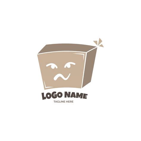 Logo Box mascot design with flat cartoon style 12371339 Vector Art at ...