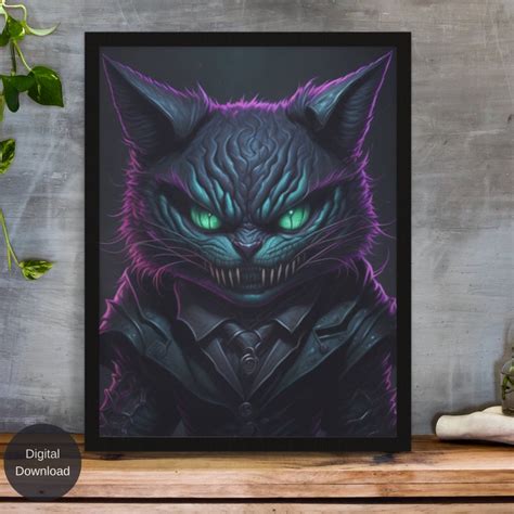 Evil Cheshire Cat AI Art Digital Download Instant Printable Wall Art ...