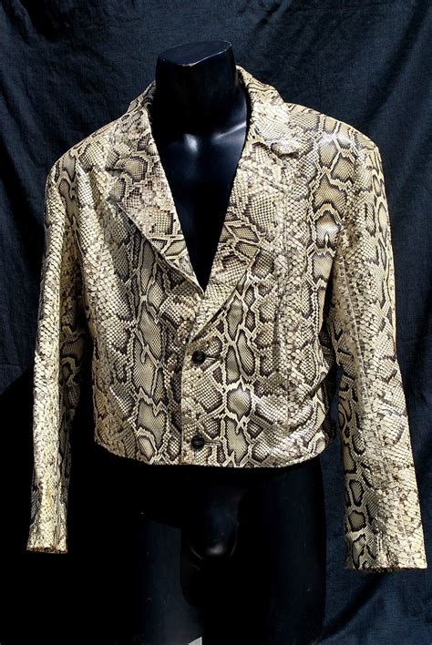 Vintage 70's PYTHON snake skin men's jacket short by thekaliman