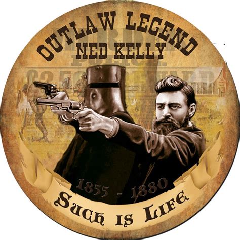 Ned Kelly Such is Life Round Tin Sign 30cm - Kidscollections