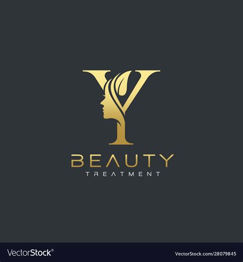 Y letter luxury beauty face logo design Royalty Free Vector