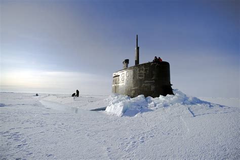 Seawolf-class submarine USS Connecticut as it surfaces above the ice in the Arctic Ocean : r/navy