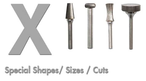 Carbide-burrs-shape-X Special Shapes Sizes And Cuts | SHARKY TOOLS