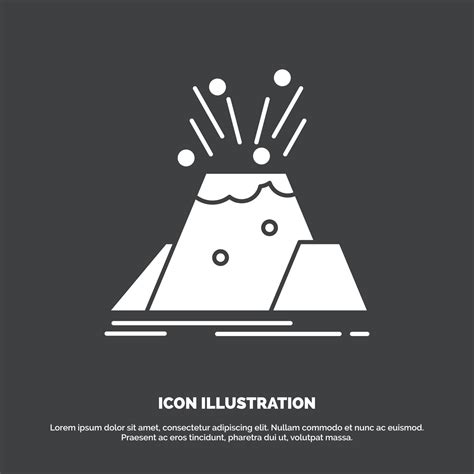 disaster. eruption. volcano. alert. safety Icon. glyph vector symbol ...