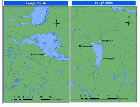 3. Comparative map of Lough Corrib and Lough Allen. | Download ...