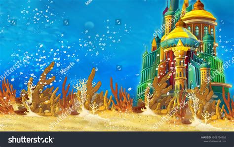 Cartoon Underwater Sea Ocean Scene Castle Stock Illustration 1508796992 | Shutterstock