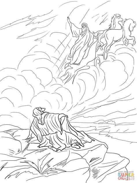 Elijah Taken up to Heaven in a Chariot of Fire coloring page | Free ...