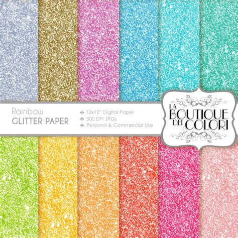 Glitter digital paper. rainbow gold and by LaBoutiqueDeiColori