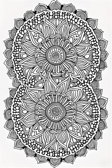 Mandala Coloring Page Black and White · Creative Fabrica