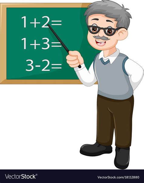 vector illustration of handsome teacher cartoon teaching mathematics ...