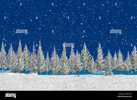 Snow Falling on Trees Stock Photo - Alamy