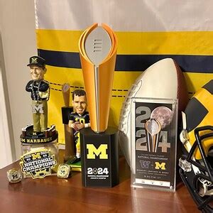 Michigan CFP Trophy Replica 13.5 Inches Tall College Football Playoff National Championship ...