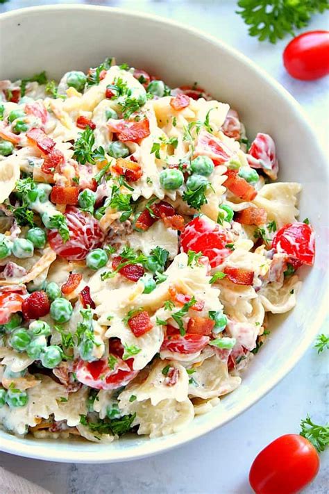 Bacon Ranch Pasta Salad Recipe - Crunchy Creamy Sweet