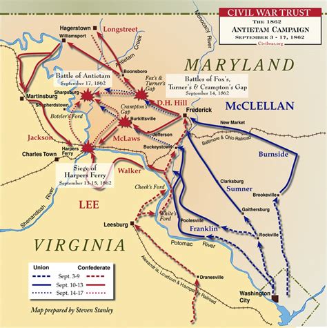 Battle Of Antietam Location Map