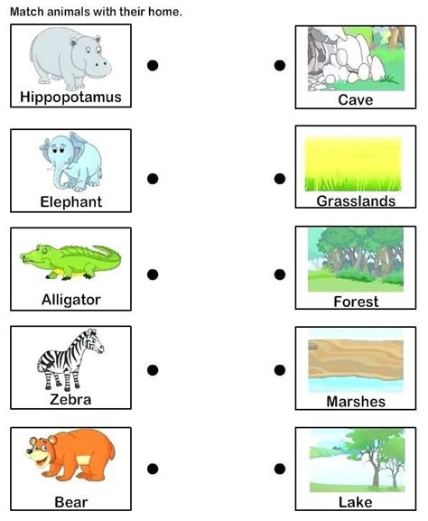 Animals And Their Habitat Worksheets