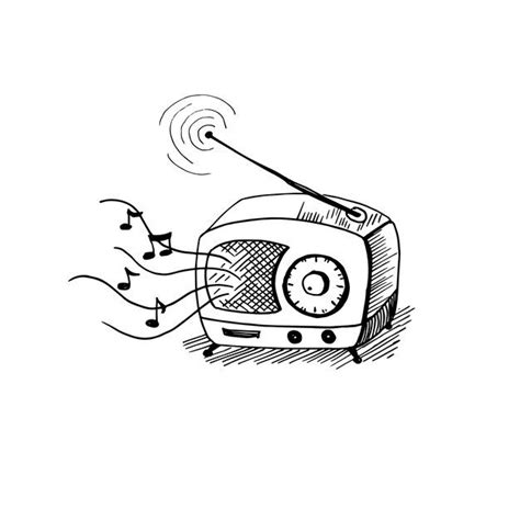 Premium Vector | Retro radio hand drawn sketch. vector illustration ...