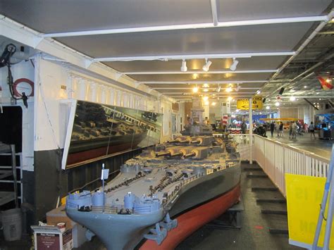 A view from the front of the USS South Dakota (BB-57) display at the USS Lexington Museum...The ...