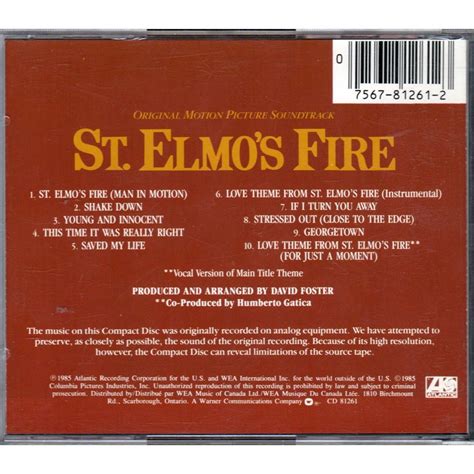 St Elmo's Fire - Soundtrack - CD - Cinéma Passion